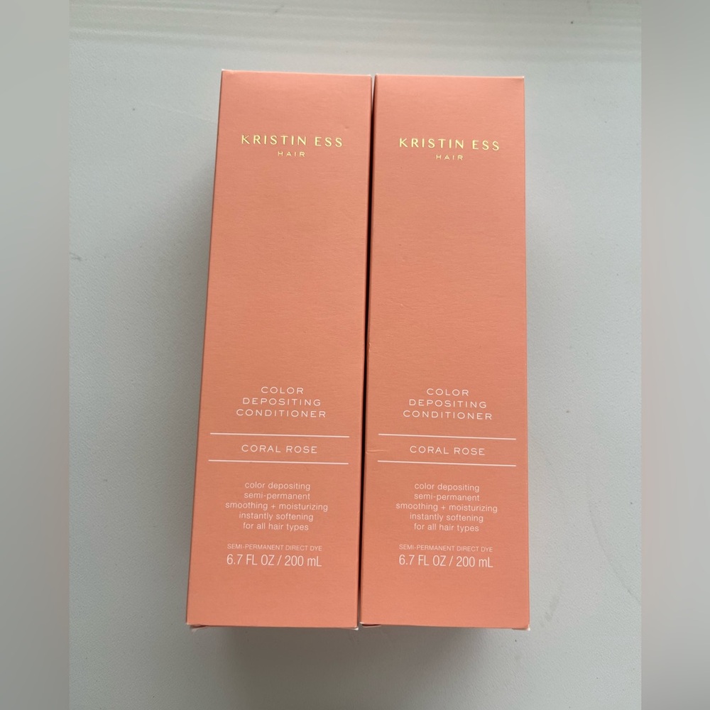 X2 Kristin Ess‎ Color Depositing Conditioner 6.7 Oz Coral Rose NEW